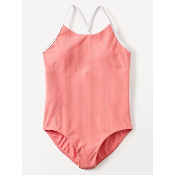 Athleta Girl Adjustable One Piece Swimsuit Mimosa Pink M 8-10